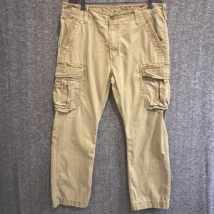 Levis Cargo Pants Men 36x30 Khaki Slim Utility Pockets Outdoors Workwear Durable